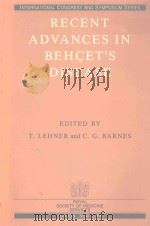 RECENT ADVANCES IN BEHCET'S DISEASE   1986  PDF电子版封面  0905958322   