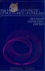The Major Syntacic Structures of English   1973  PDF电子版封面  30880424   
