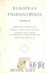 EUROPEAN PHARMACOPOEIA VOLUME III   1975  PDF电子版封面     