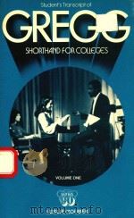 STUDENT'S TRANSCRIPF OF GREGG SHORTHAND FOR COLLEGES VOLUME ONE（1980 PDF版）