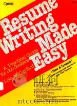 RESUME WRITING MADE EASY   1985  PDF电子版封面  1897878051  LOIA M.COXFORD 