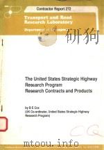 THE UNITED STATES STRATEGIC HIGHWAY RESEARCH PROGRAM RESEARCH CONTRACTS AND PRODUCTS（1991 PDF版）