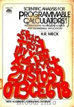 SCIENTIFIC ANALYSIS FOR PROGRAMMABLE CALCULATORS（1981 PDF版）