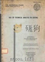 USE OF TECHNICAL ANALYSIS IN EDITING   1980  PDF电子版封面    R.LTAVIS 