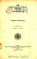 1980 SIXTY-SIXTH ANNUAL MEETING PROCEEDINGS   1980  PDF电子版封面     