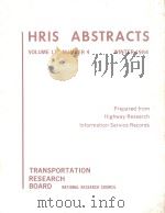 HRIS ABSTRACTS VOLUME 17，NUMBER 4 WINTER 1984   1984  PDF电子版封面  0309026938   