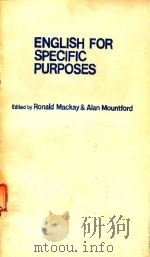 ENGLISH FOR SPECIFIC PURPOSES   1978  PDF电子版封面  0582550904  R.MACKAY AND A.J.MOUNTFORD 