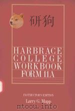 HARBRACE COLLEGE WORKBOOK FORM 11A INSTRUCTOR'S EDITION   1990  PDF电子版封面  0155318659  LARRY G.MAPP 