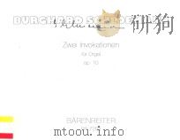 ZWEI LNVOKATIONEN FUR ORGEL OP.10   1993  PDF电子版封面  9790006486816;0006486816   