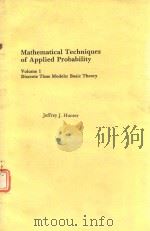 MATHEMATICAL TECHNIQUES OF APPLIED PROBABILITY VOLUME 1 DISCRETE TIME MODELS:BASIC THEORY（1983 PDF版）