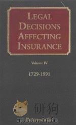 Legal decisions affecting insurance volume iv   1992  PDF电子版封面  0406002886  Ray Hodgin 