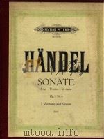 Sonate B dur Op.2 Nr.4     PDF电子版封面    G.F.Handel曲 
