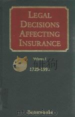 Legal decisions affecting insurance volume i   1992  PDF电子版封面  0406002843  Ray Hodgin 