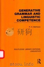 GENERATIVE GRAMMAR AND LINGUISTIC COMPETENCE（1979 PDF版）