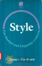 STYLE TEXT ANALYSIS AND LINGUISTIC CRITICISM   1996  PDF电子版封面  0333468775   