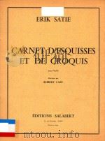 CARNET DESQUISSES ET DE CROQUIS     PDF电子版封面    ERIK SATIE 