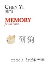 MEMORY FOR SOLO VIOLIN     PDF电子版封面    CHEN YI 