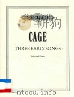 THREE EARLY SONGS     PDF电子版封面    CAGE 
