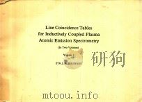 LINE COINCIDENCE TABLES FOR INDUCTIVELY COUPLED PLASMA ATOMIC EMISSION SPECTROMETRY(IN TWO VOLUMES)V（1980 PDF版）
