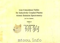 LINE COINCIDENCE TABLES FOR INDUCTIVELY COUPLED PLASMA ATOMIC EMISSION SPECTROMETRY(IN TWO VOLUMES)V   1980  PDF电子版封面  0080262430  P.W.J.M.BOUMANS 
