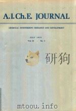 A.I.CH.E. JOURNAL CHEMICAL ENGINEERING RESEARCH AND DEVELOPMENT VOL.25 NO.4   1979  PDF电子版封面     