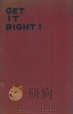 GET IT RIGHT！A CYCLOPEDIA OF CORRECT ENGLISH USAGE REVISED EDITION   1941  PDF电子版封面    JOHN BAKER OPDYCKE 