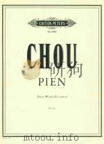 PIEN PIANO WINDS PERCUSSION     PDF电子版封面    CHOU 