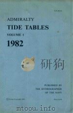 Admiralty Tide Tables Volume 1 1982 European Waters Including Mediterranean Sea   1981  PDF电子版封面     