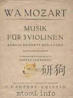 Musik Fur 3 Violinen violineⅠ     PDF电子版封面    W.A.Mozart曲 