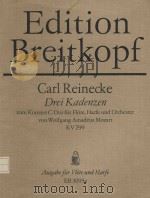 Drei Kadenzen: fur flote und harfe KV299     PDF电子版封面    C.Reinecke曲 