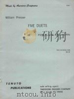 Five duets: for flute and horn   1980  PDF电子版封面    W.Presser曲 