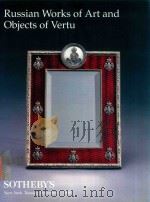 RUSSIAN WORKS OF ART AND OBJECTS OF VERTU SALE 7227   1998  PDF电子版封面     