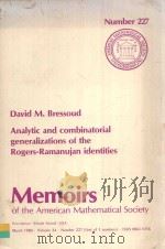 ANALYTIC AND COMBINATORIAL GENERALIZATIONS OF THE ROGERS-RAMANUJAN IDENTITIES   1980  PDF电子版封面  0821822276   