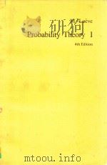 PROBABILITY THEORY I 4TH EDITION   1977  PDF电子版封面  0387902104  M.LOEVE 