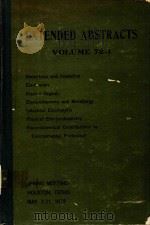 EXTENDED ABSTRACTS VOLUME 72-1（1972 PDF版）