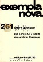 exempla nova 261 duo-sonate fur 2 fagotte duo sonata for 2 bassoons（ PDF版）