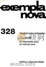 Inschrift fur klarinette solo for clarinet solo（ PDF版）