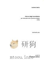 ritorno degli snovidenia per violoncello solo e piccola orchestra（1976 PDF版）