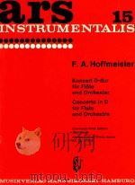 Ars instrumentalis konzert D-Dur fur flote und orchester     PDF电子版封面    F.A.Hoffmeister 
