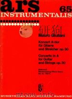 ars 65 instrumentalis konzert A-dur fur gitarre und streicher op.30 concerto in A for guitar and str   1978  PDF电子版封面     