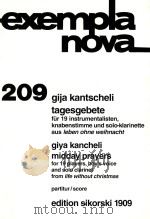 exempla nova 209 tagesgebete fur 19 instrumentalisten     PDF电子版封面    gija kantscheli 