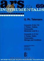 ars instruments concerto D-Dur fur 2 floten violine violoncello streicher und B.C.（ PDF版）