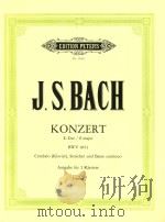 Konzert fur cembalo(Klavier) streicher und basso continuo bwv 1053     PDF电子版封面     