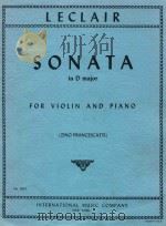 Sonata in D major for violin and piano（1973 PDF版）