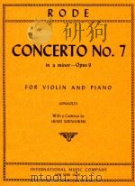 Concerto No.7 in a minor opus 9 for violin and piano   1966  PDF电子版封面    Pierre Rode 