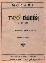Two Duets K.423 424 for Violin and Viola（1952 PDF版）