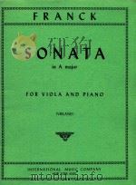 Sonata in A major for viola amd piano   1952  PDF电子版封面    Cesar Franck 