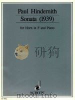 Sonata(1939) for Horn in F and Piano   1968  PDF电子版封面    Paul Hindemith曲 