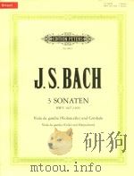 Drei Sonaten fur Viola de Gamba(Violoncello) und Cembalo BWV1027-1029   1985  PDF电子版封面    Joh.Seb.Bach曲 