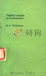 Teaching Language as Communication   1978  PDF电子版封面  0194370771  H G Widdowson 